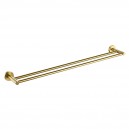 BRUSHED GOLD DOME 750MM DOUBLE TOWEL RAIL
