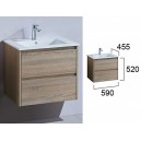 600 LUXURY OAK WALL HUNG VANITY WH04-600A1-SD