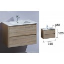750 LUXURY OAK WALL HUNG VANITY WH04-750A1-SD