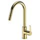 BKM215-BG RUND BRUSHED GOLD PULL OUT SINK MIXER