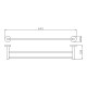 BRUSHED BRONZE DOME 600MM DOUBLE TOWEL RAIL