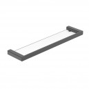 KASTEN BRUSHED GUNMETAL GLASS SHELF
