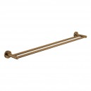 BRUSHED BRONZE DOME 600MM DOUBLE TOWEL RAIL
