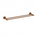 BRUSHED COPPER OTUS SLIMLINE DOUBLE TOWEL RAIL 600MM