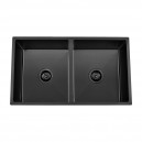 ARCKO LUX BLACK DOUBLE BOWL SINK 760x440x230MM