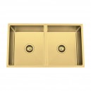 ARCKO LUX BRUSHED GOLD DOUBLE BOWL SINK 760x440x230MM