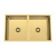 ARCKO LUX BRUSHED GOLD DOUBLE BOWL SINK 760x440x230MM