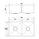 ARCKO LUX BRUSHED BRONZE DOUBLE BOWL SINK 760x440x230MM