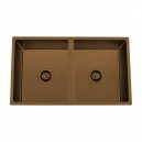 ARCKO LUX BRUSHED BRONZE DOUBLE BOWL SINK 760x440x230MM