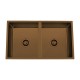 ARCKO LUX BRUSHED BRONZE DOUBLE BOWL SINK 760x440x230MM