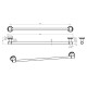 CAMBRIDGE BRUSHED GOLD SINGLE TOWEL RAIL 600MM